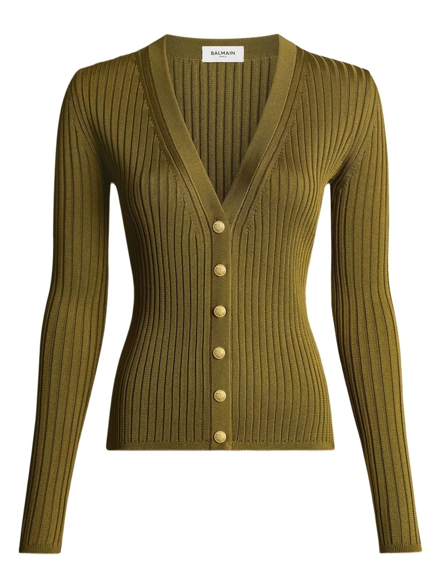 Buttoned ribbed knit cardigan Buttoned ribbed knit cardigan