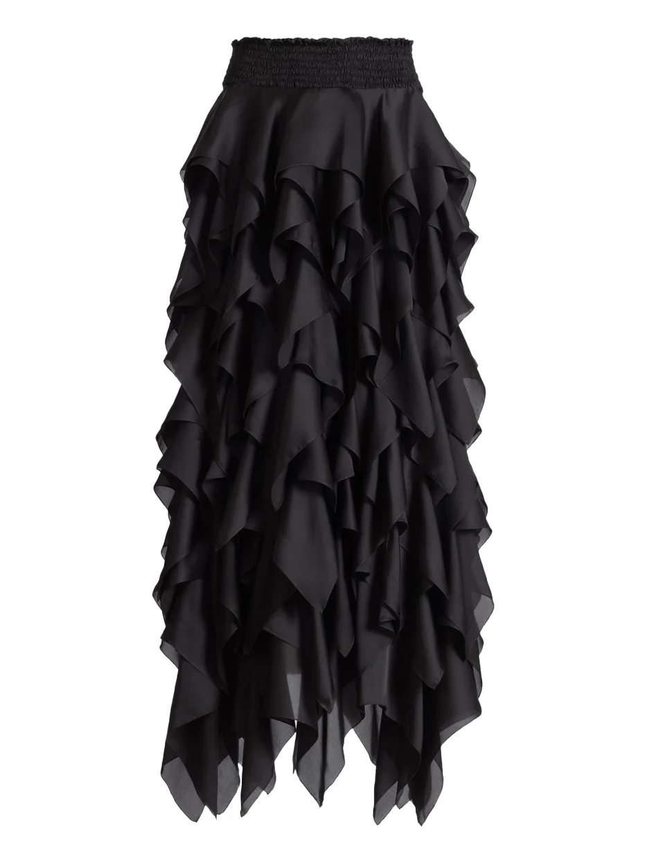 Balmain Long ruffled skirt