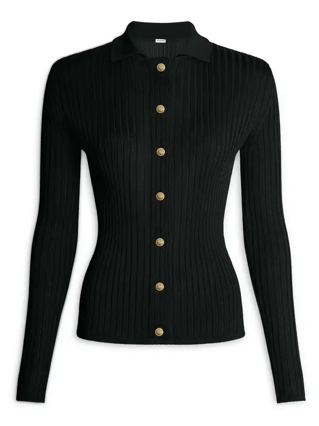 Buttoned ribbed knit cardigan Buttoned ribbed knit cardigan