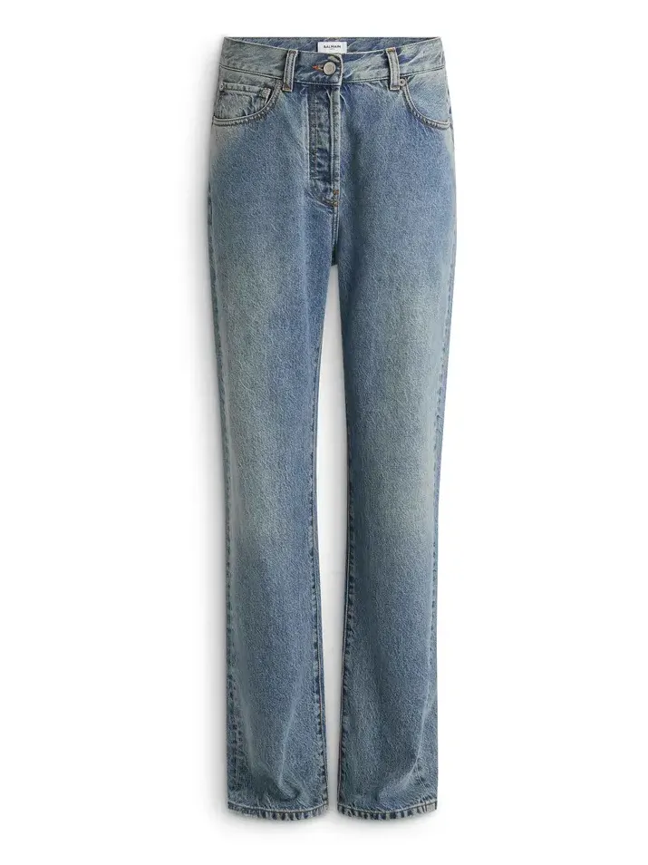 Straight-leg faded denim jeans Straight-leg faded denim jeans