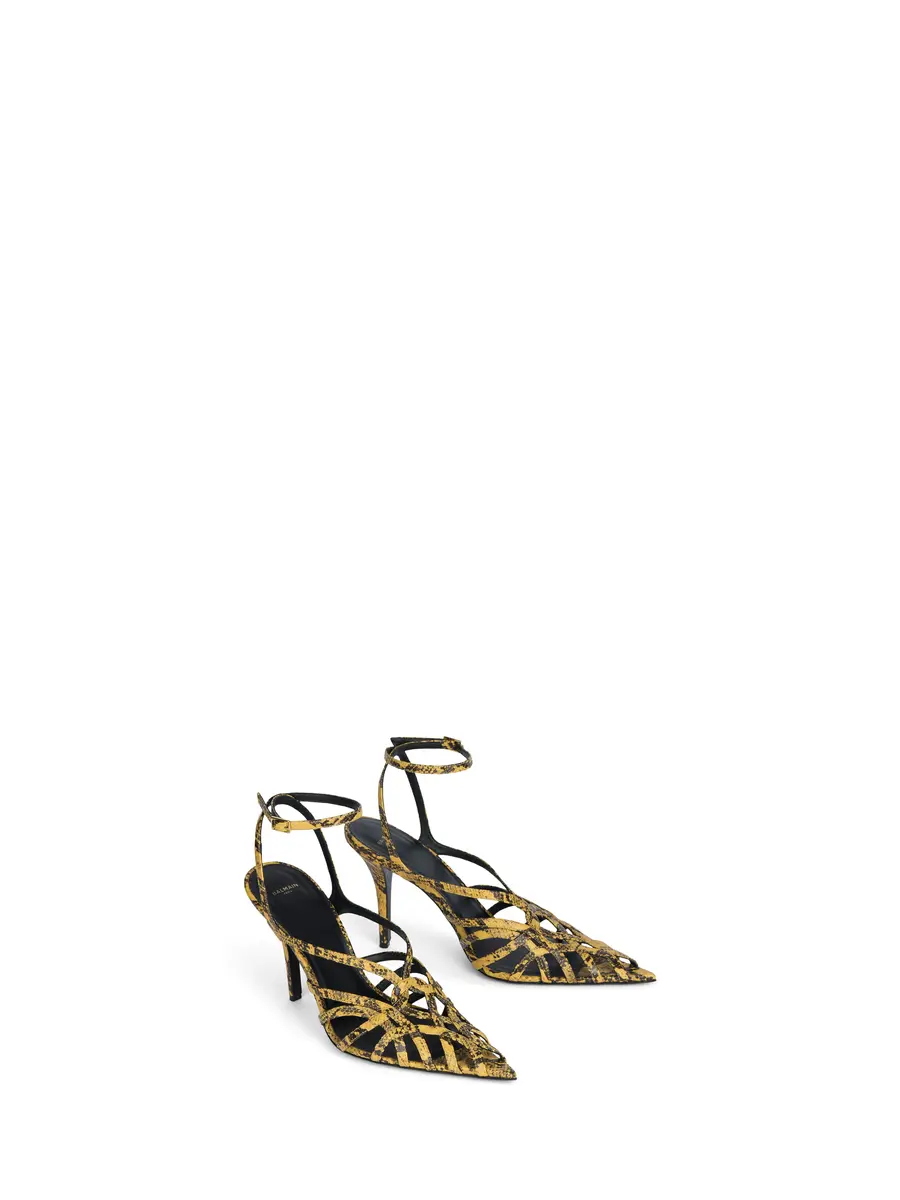 Balmain Python-effect leather Cage sandals | Thumbnail 3 Balmain Python-effect leather Cage sandals | Thumbnail 3