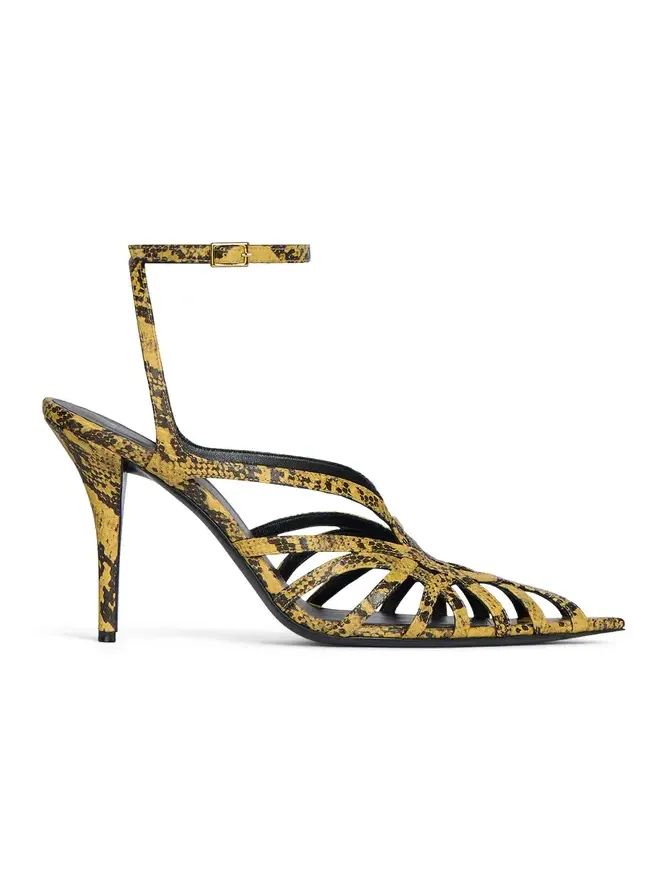 Balmain Python-effect leather Cage sandals