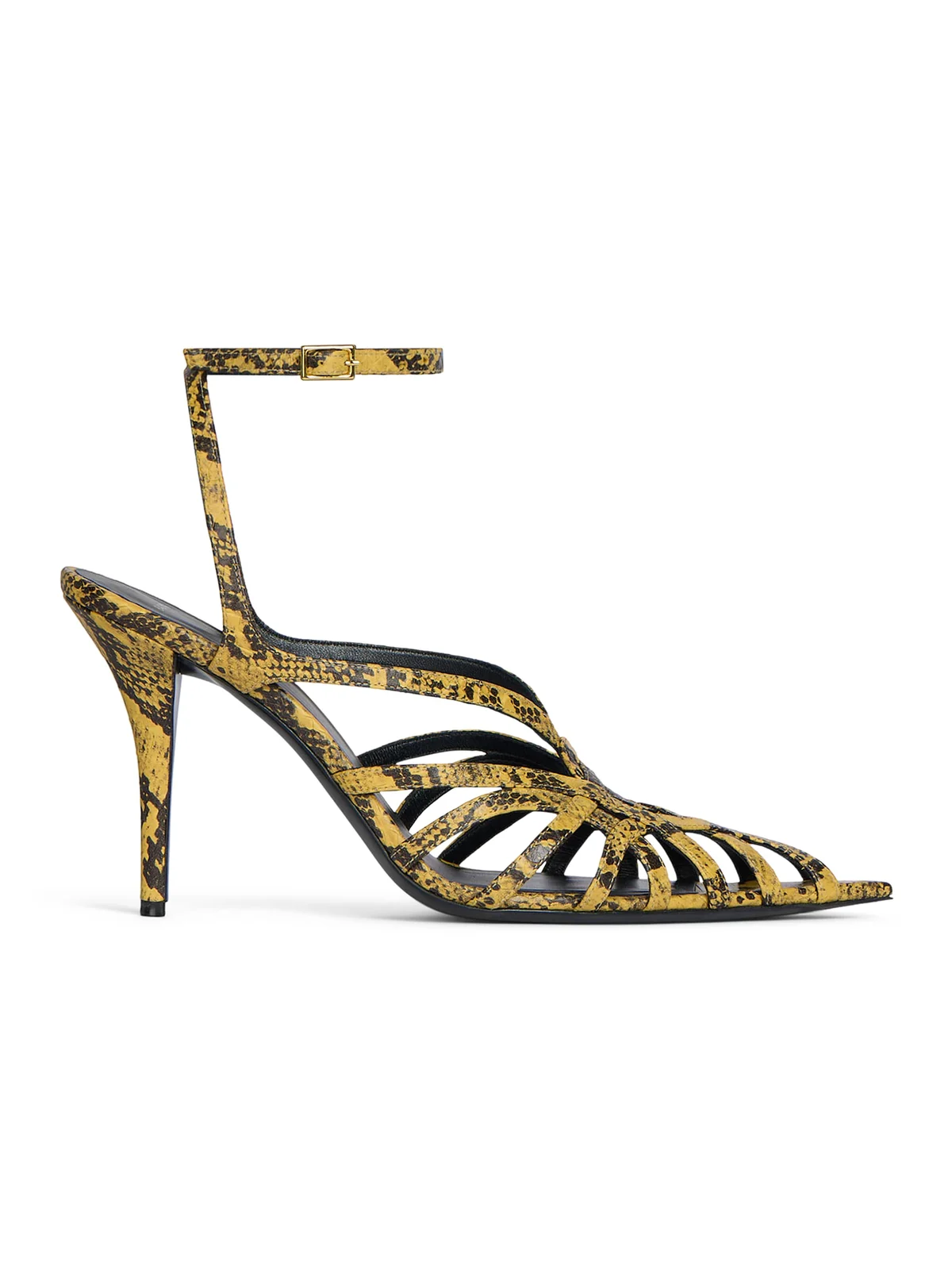 Balmain Python-effect leather Cage sandals