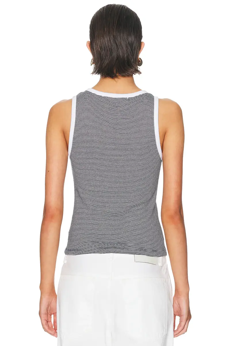 ENZA COSTA Cotton Mini Stripe Tank Top | Thumbnail 3 ENZA COSTA Cotton Mini Stripe Tank Top | Thumbnail 3