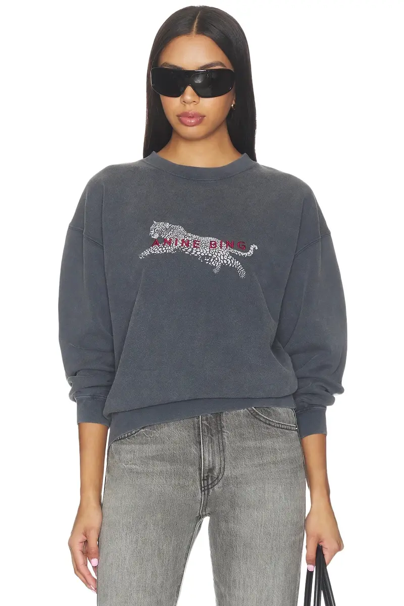Anine Bing Spencer Sweatshirt Leopard