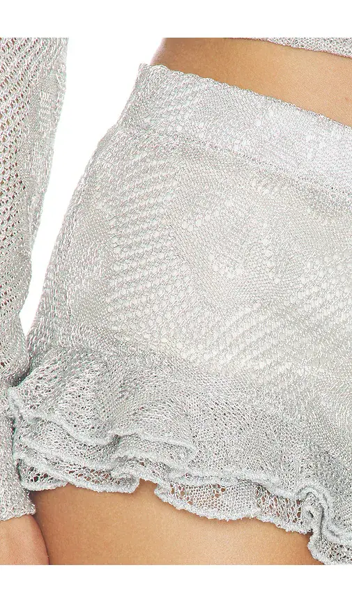 SIEDRÉS Peonie Ruffled Metallic Knit Short | Thumbnail 6