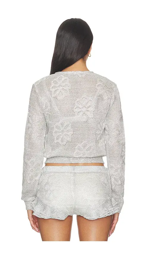 SIEDRÉS Poli Metallic Knit Cardigan | Thumbnail 4