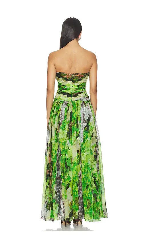 LA FUORI Fairy Fern Printed Draped Dress | Thumbnail 3 LA FUORI Fairy Fern Printed Draped Dress | Thumbnail 3