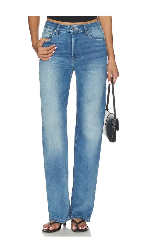 Good American Soft Tech True Straight Jeans | Image 1 Good American Soft Tech True Straight Jeans | Image 1
