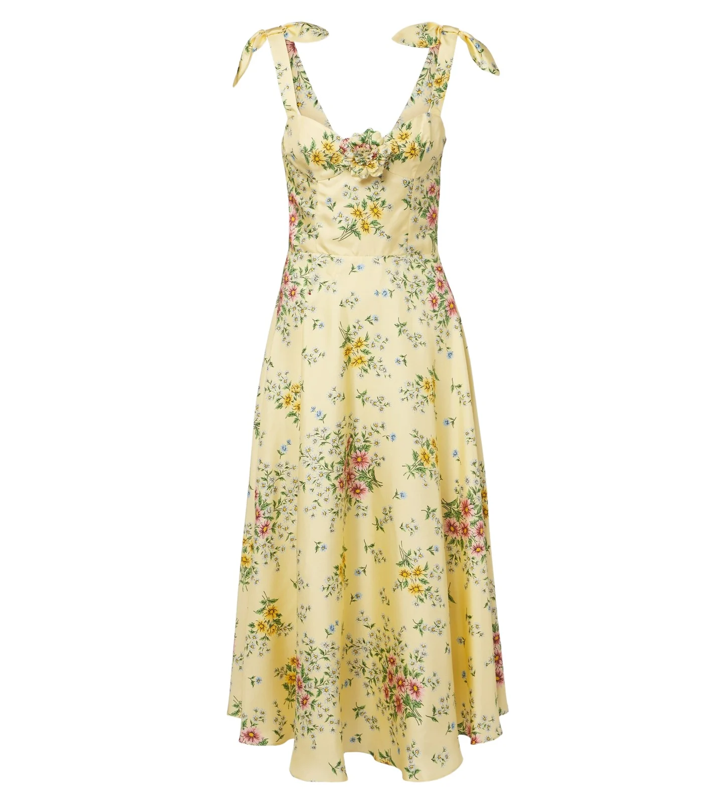 Floral silk twill midi dress Floral silk twill midi dress