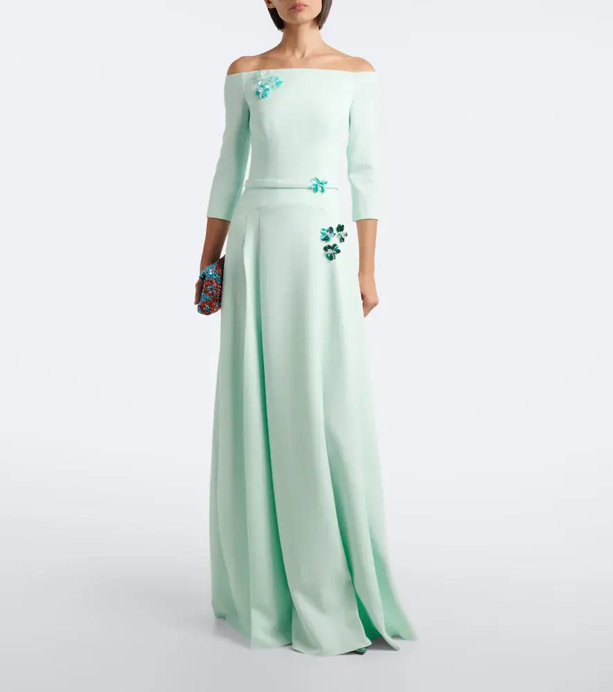 Safiyaa Amadora off-shoulder crêpe gown | Thumbnail 2 Safiyaa Amadora off-shoulder crêpe gown | Thumbnail 2