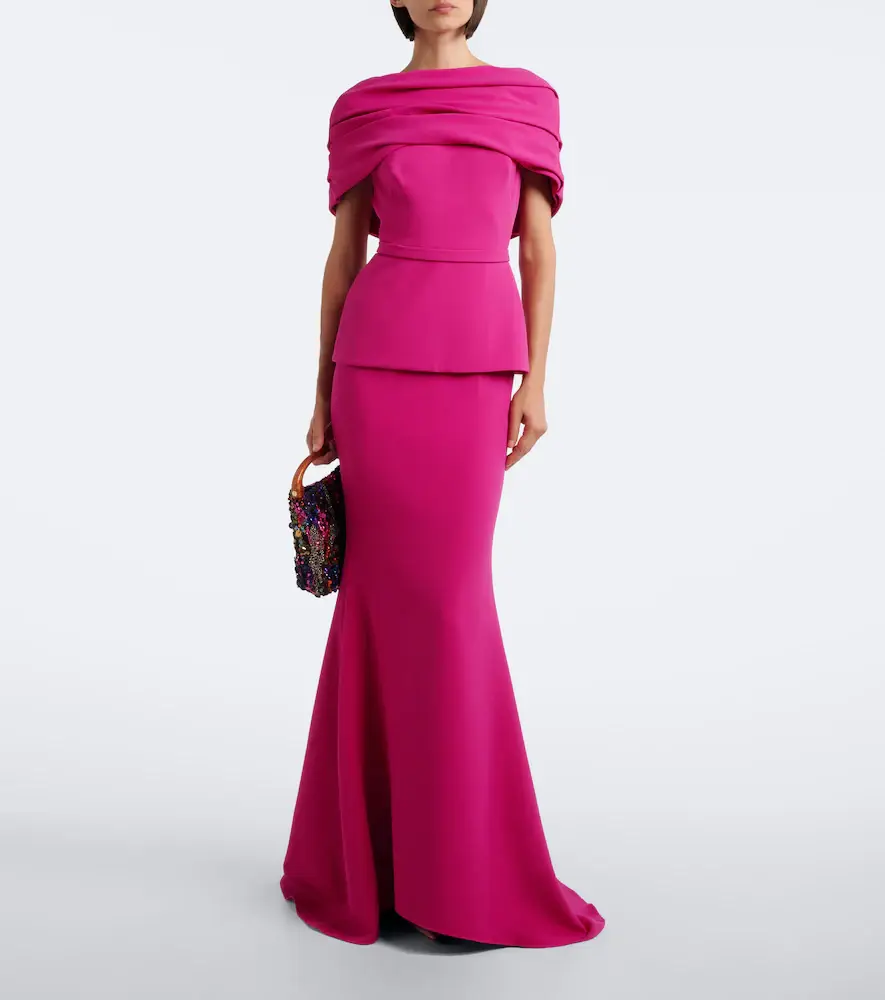 Safiyaa Loura off-shoulder crêpe gown | Thumbnail 2
