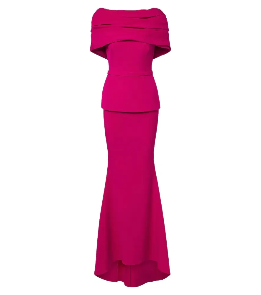 Safiyaa Loura off-shoulder crêpe gown | Image 1 Safiyaa Loura off-shoulder crêpe gown | Image 1