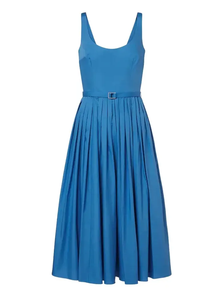 Eglantine belted cotton poplin midi dress