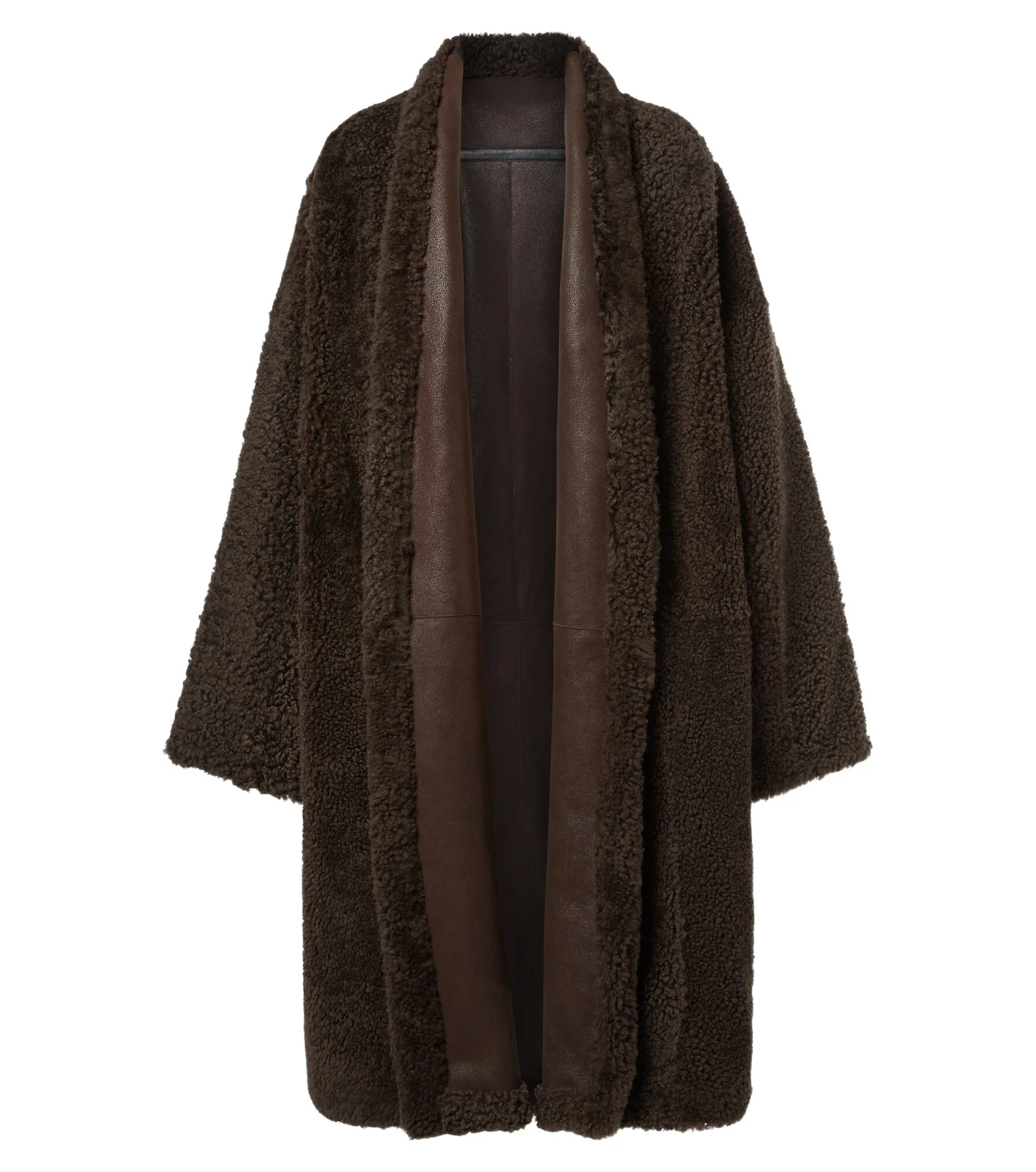 Tom Ford Leather-trimmed reversible cashmere coat