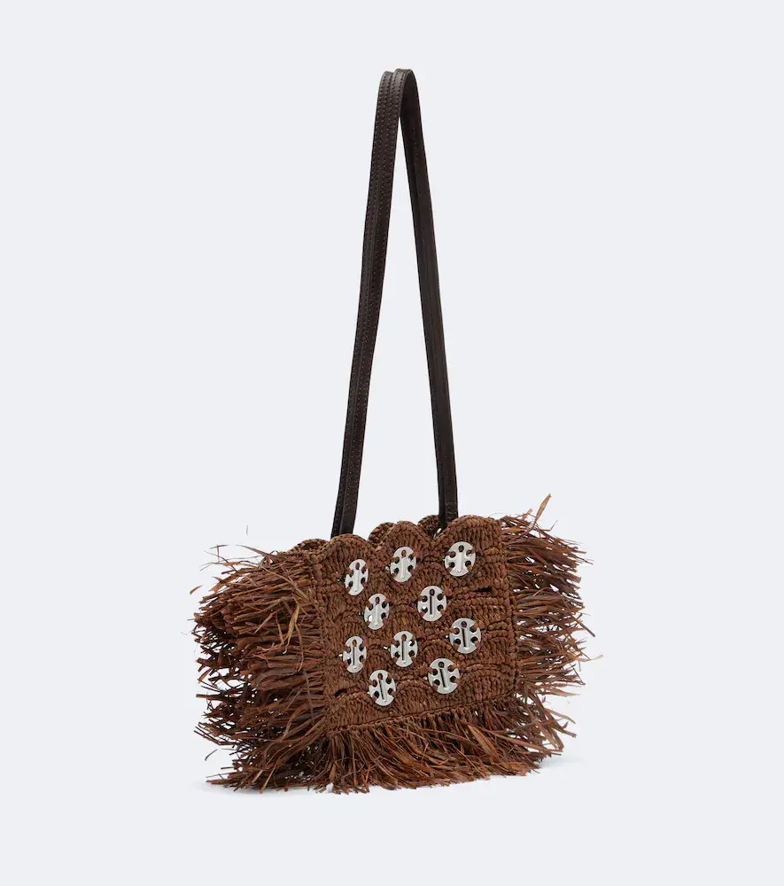 Rabanne Embellished raffia shoulder bag | Thumbnail 3 Rabanne Embellished raffia shoulder bag | Thumbnail 3