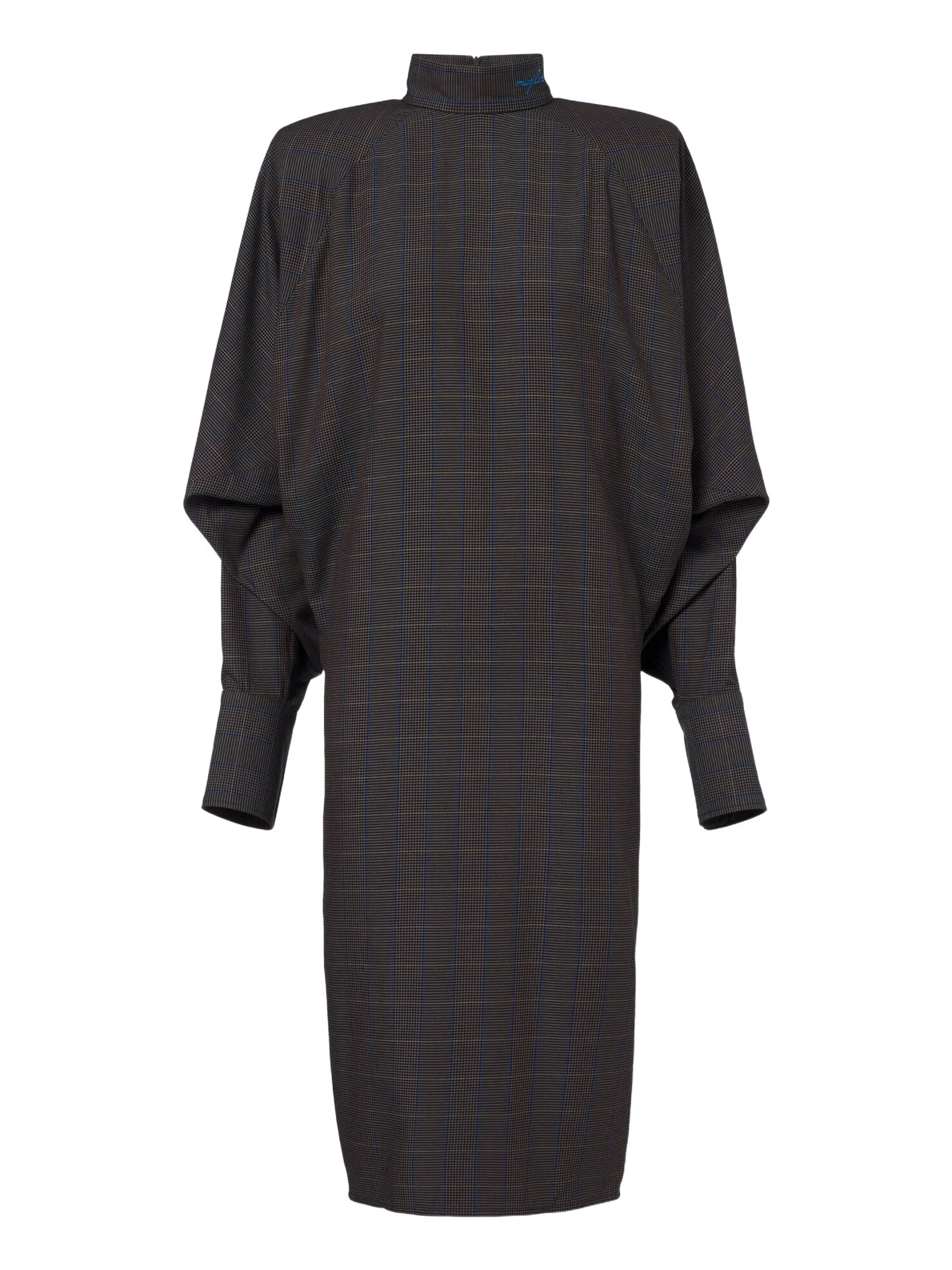 Mugler Checked draped midi dress