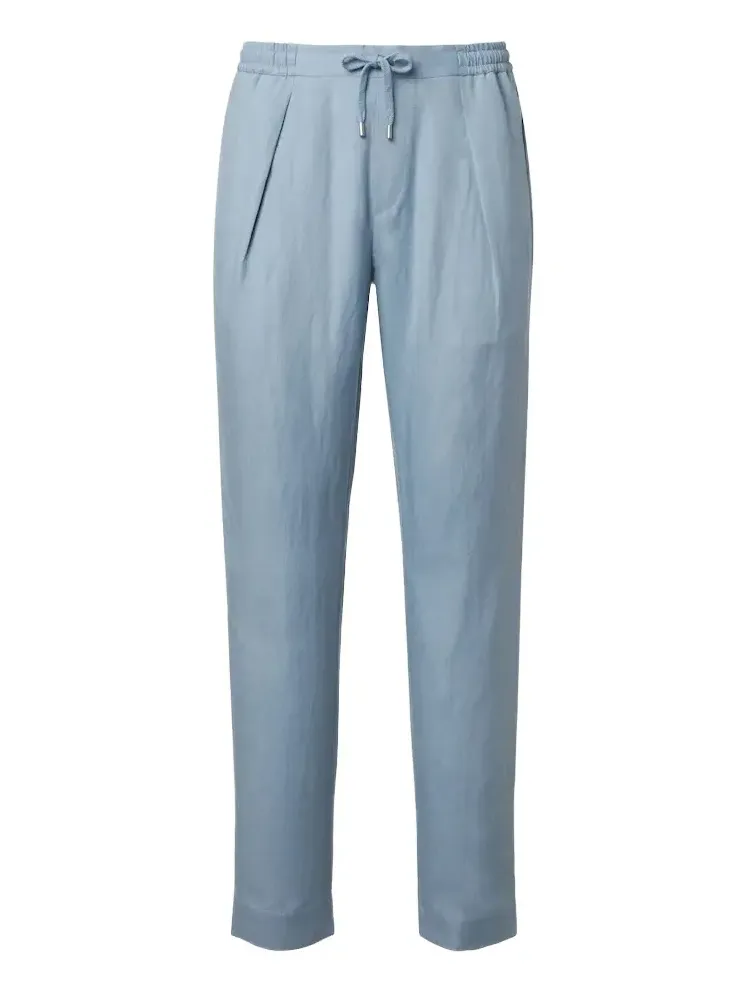 Silk and linen straight pants
