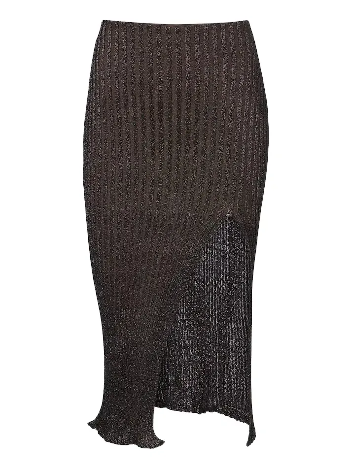Striped lamé midi skirt Striped lamé midi skirt