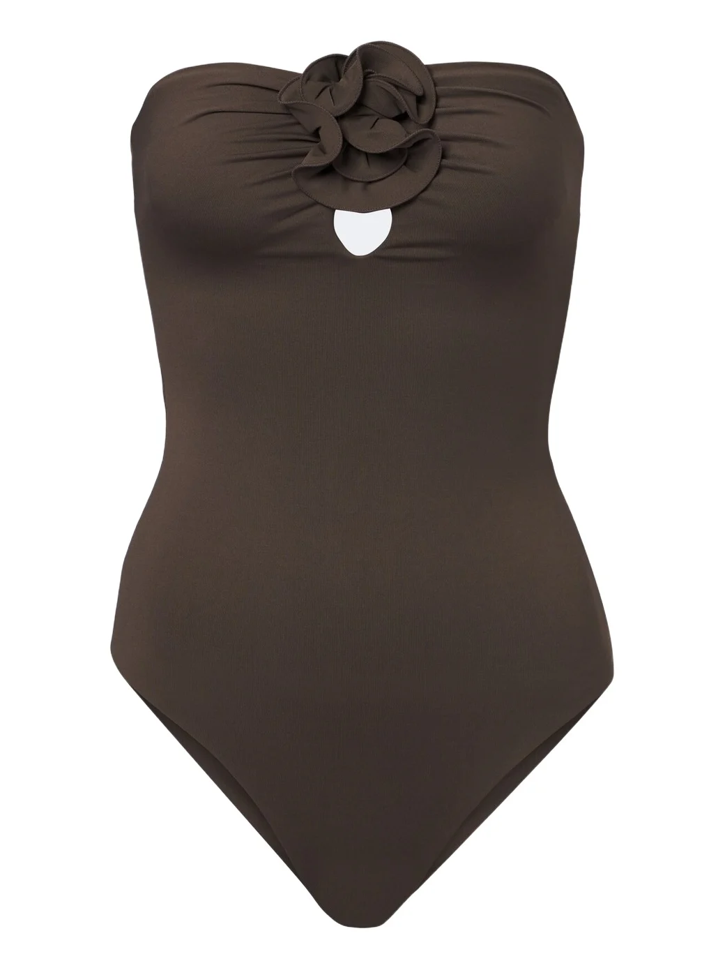 Floral-appliqué gathered swimsuit