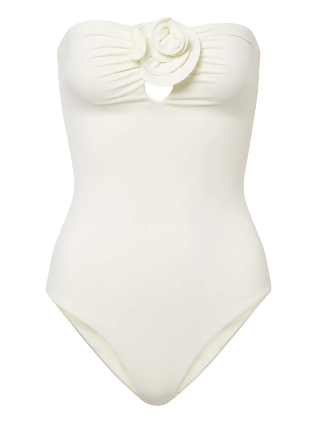 Magda Butrym Floral-appliqué gathered swimsuit