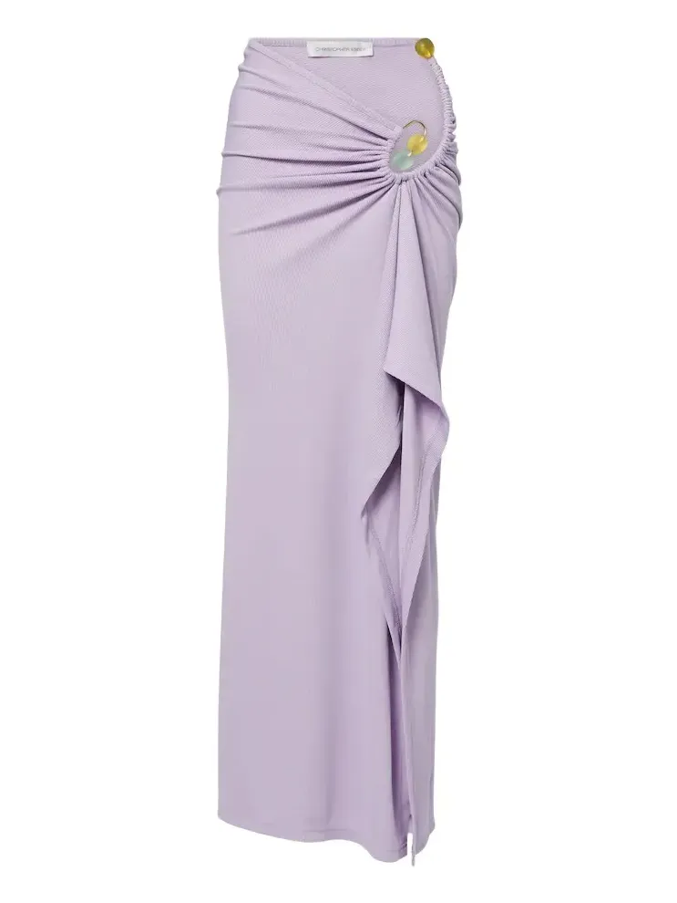 Spiral Beach Glass ribbed-knit jersey maxi skirt Spiral Beach Glass ribbed-knit jersey maxi skirt
