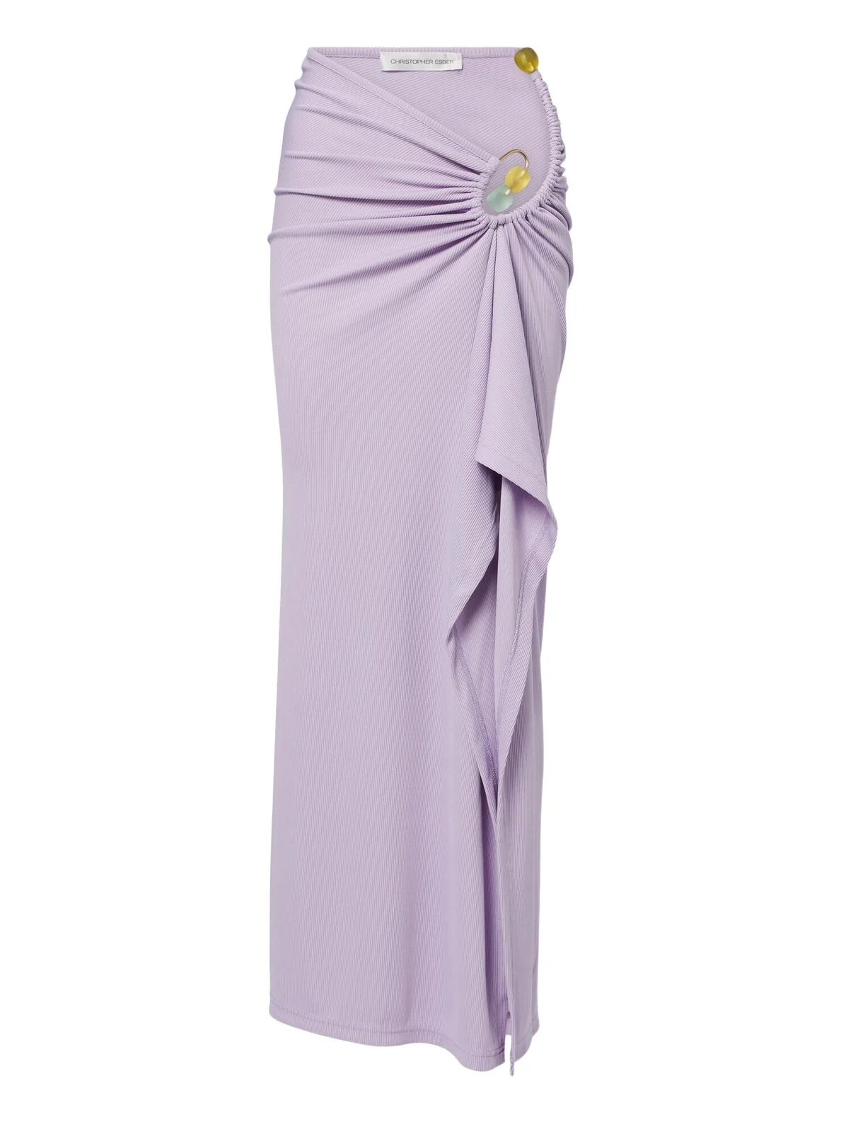Christopher Esber Spiral Beach Glass ribbed-knit jersey maxi skirt