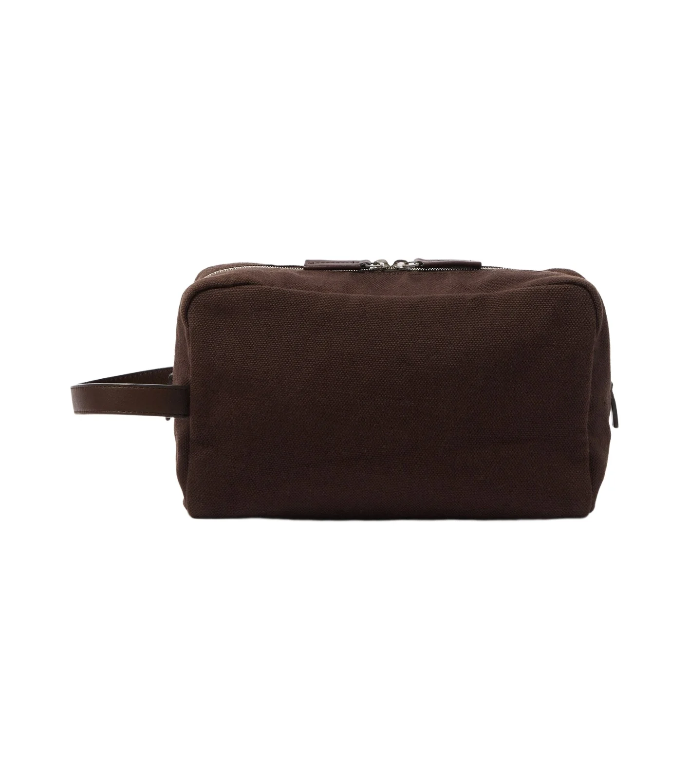 The Row Astra leather-trimmed canvas pouch