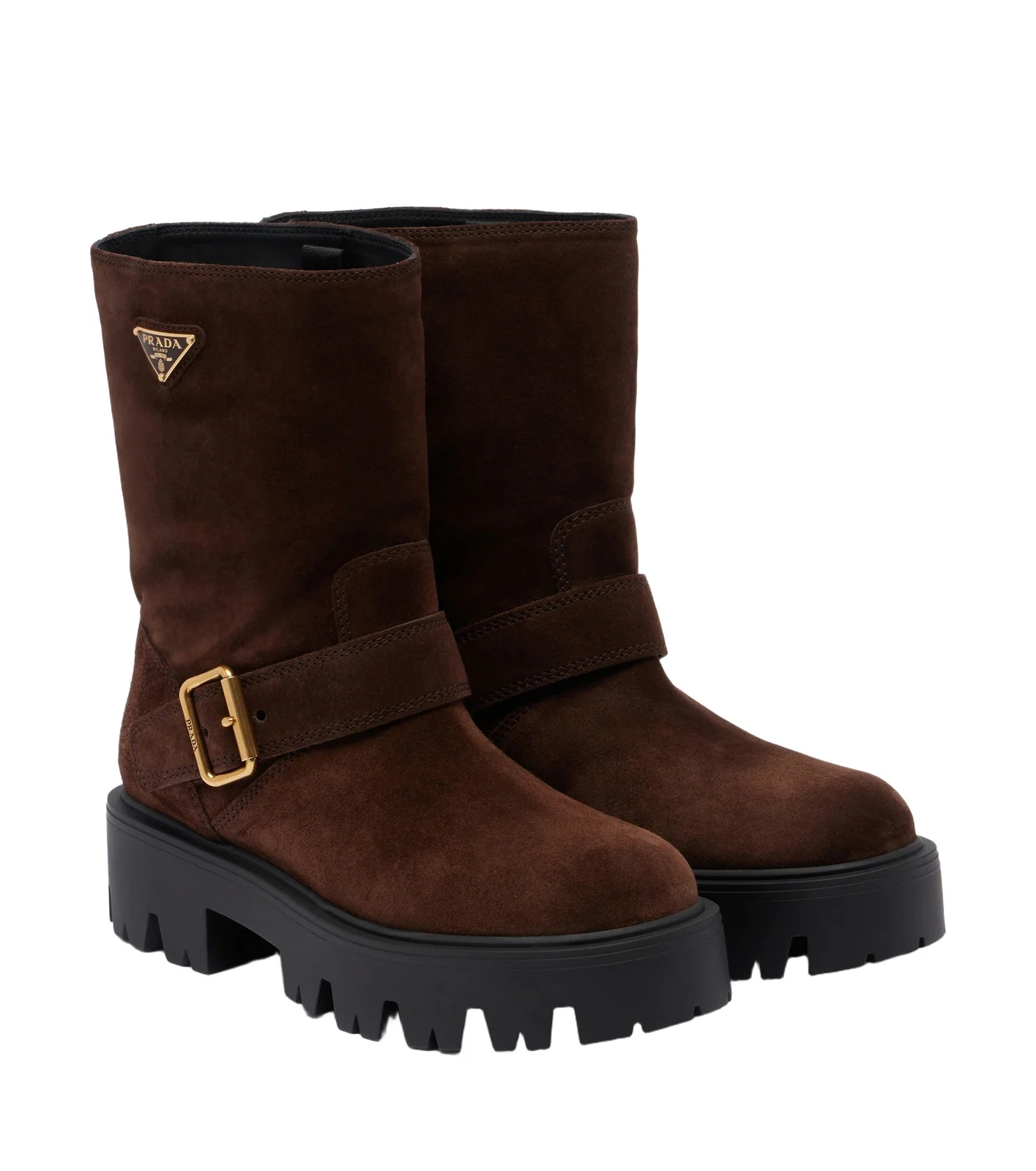 Logo suede biker boots Logo suede biker boots