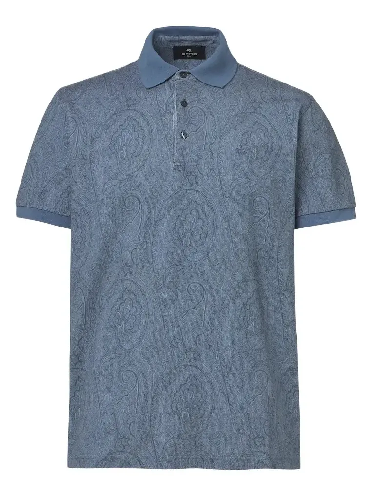 Paisley cotton piqué polo shirt Paisley cotton piqué polo shirt