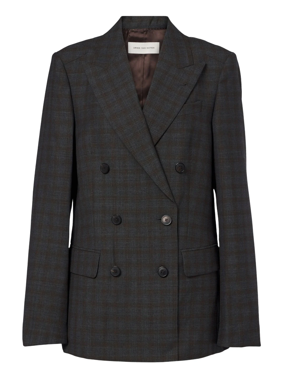 Checked double-breasted wool blazer Checked double-breasted wool blazer