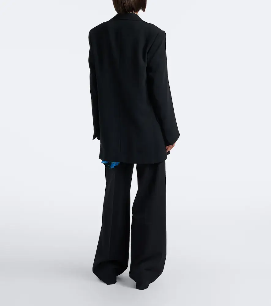 Dries Van Noten Belted pleated wool wide-leg pants | Thumbnail 5