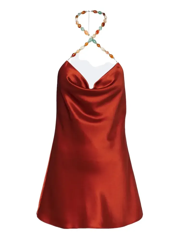 Retrofête Marvel beaded satin minidress Retrofête Marvel beaded satin minidress