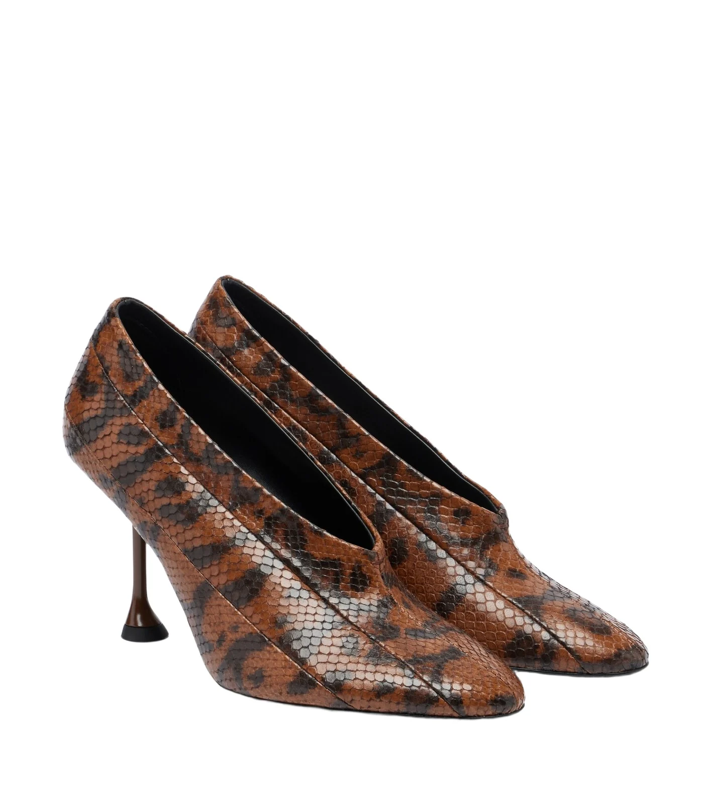 Tee snake-effect leather pumps