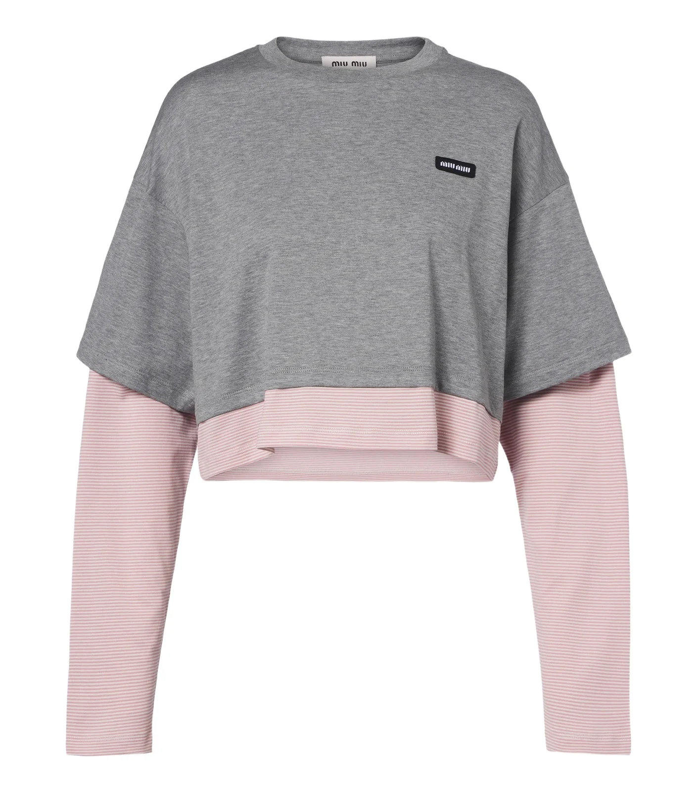 Miu Miu Layered cotton jersey T-shirt