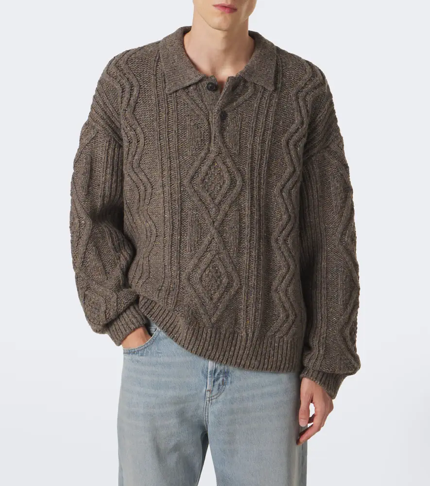 Frame Cable-knit wool and alpaca-blend polo sweater | Thumbnail 2 Frame Cable-knit wool and alpaca-blend polo sweater | Thumbnail 2