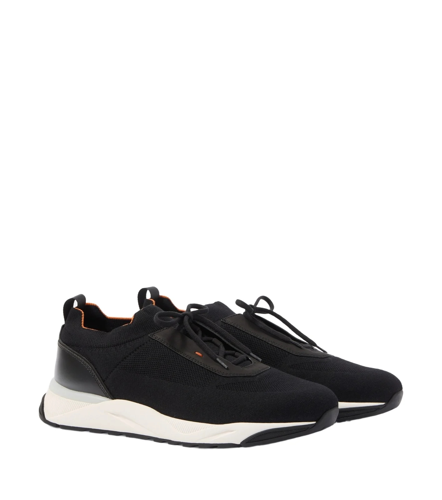 Leather-trimmed knitted sneakers Leather-trimmed knitted sneakers