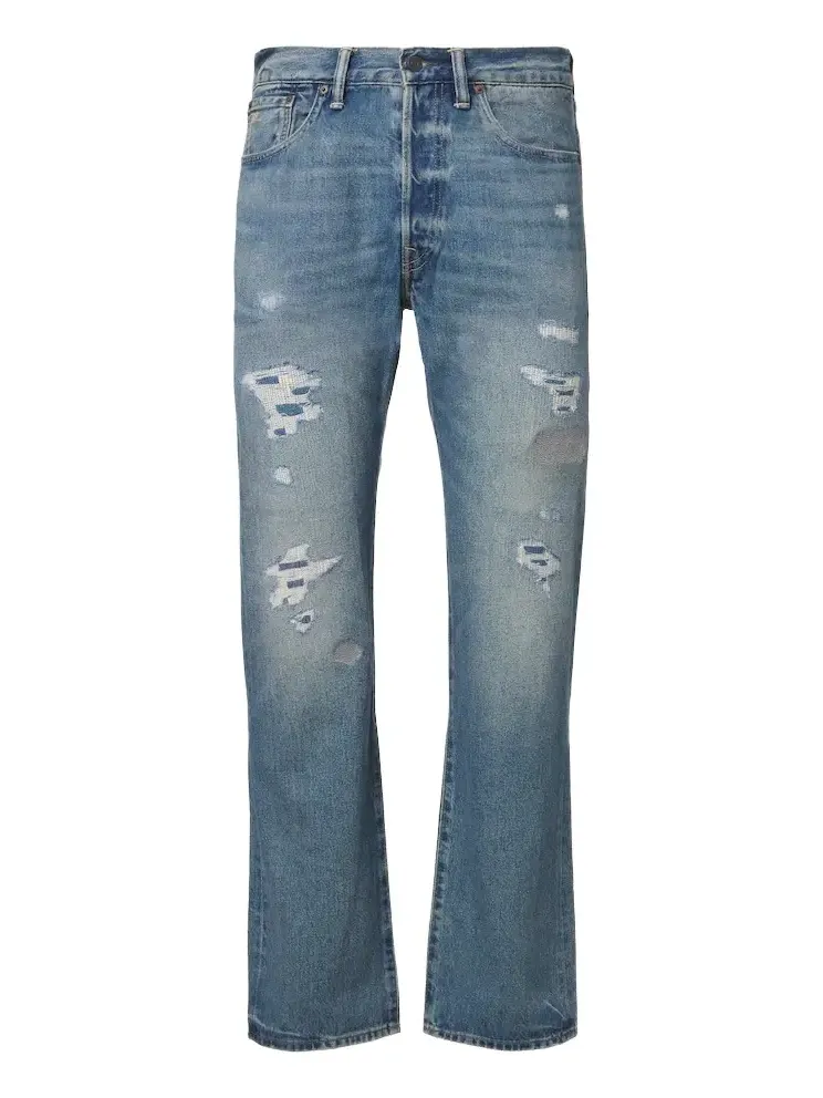 Distressed straight jeans Distressed straight jeans