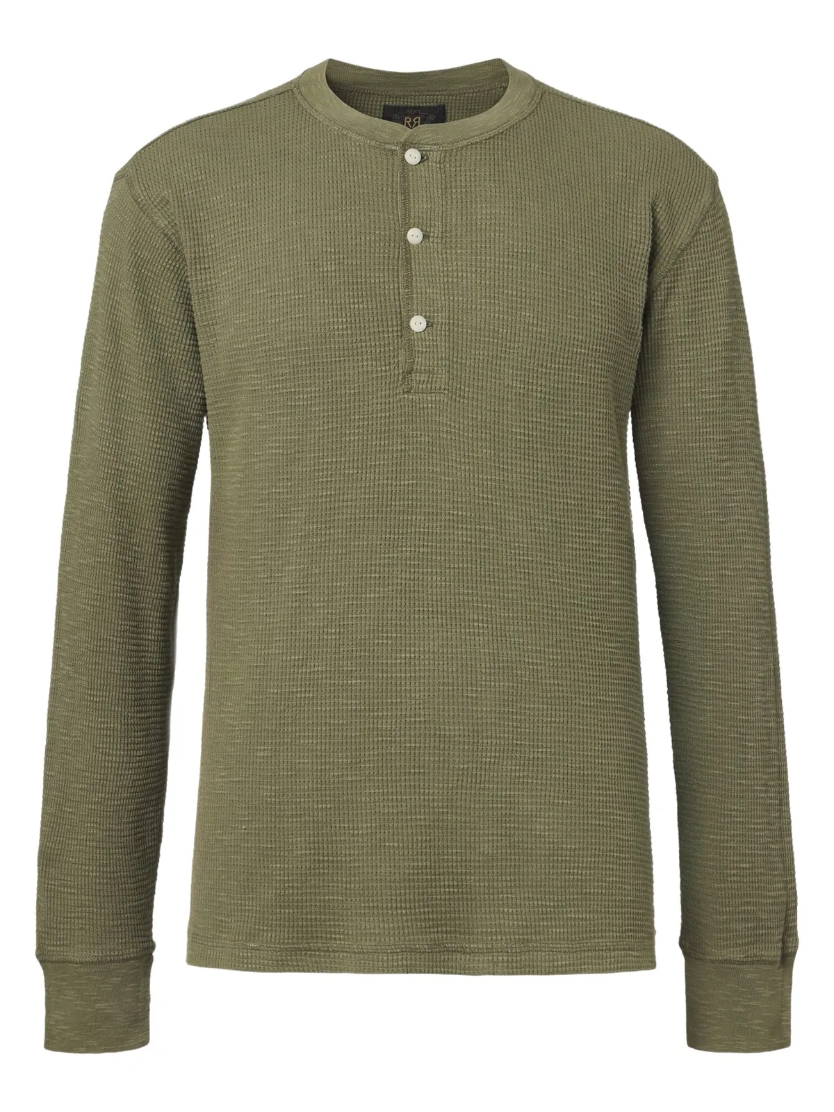 Waffle-knit cotton Henley shirt Waffle-knit cotton Henley shirt
