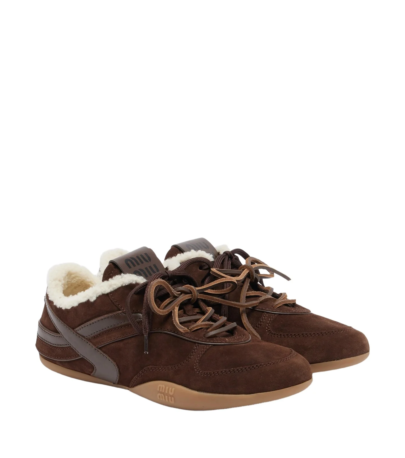 Miu Miu Gymnasium shearling-lined suede sneakers