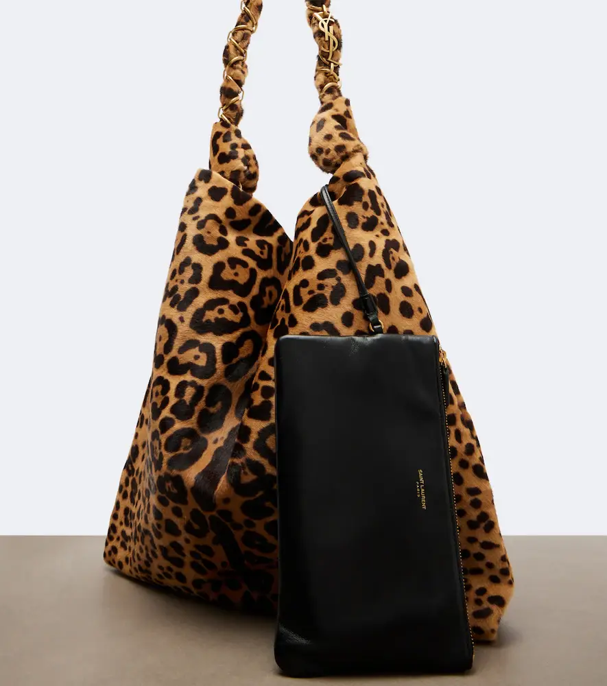 Saint Laurent Amalia leopard-print calf hair shoulder bag | Thumbnail 2