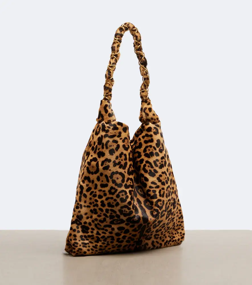 Saint Laurent Amalia leopard-print calf hair shoulder bag | Thumbnail 4