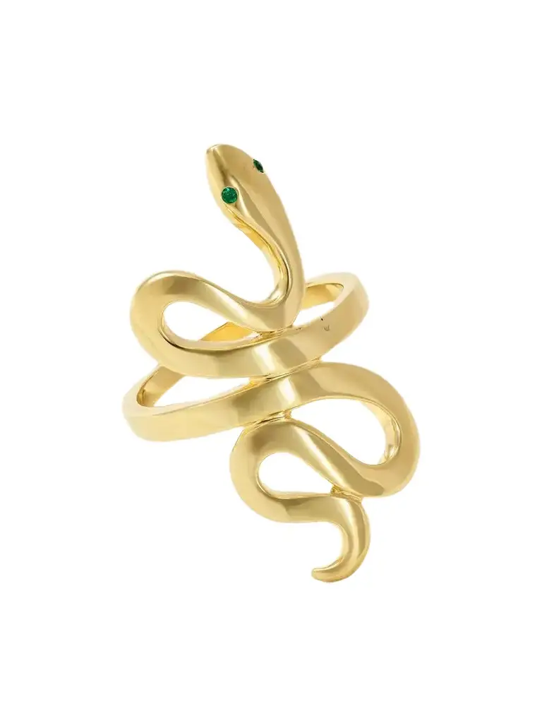 Ileana Makri Slither Snake 18-karat Gold Emerald Ring | Image 1 Ileana Makri Slither Snake 18-karat Gold Emerald Ring | Image 1