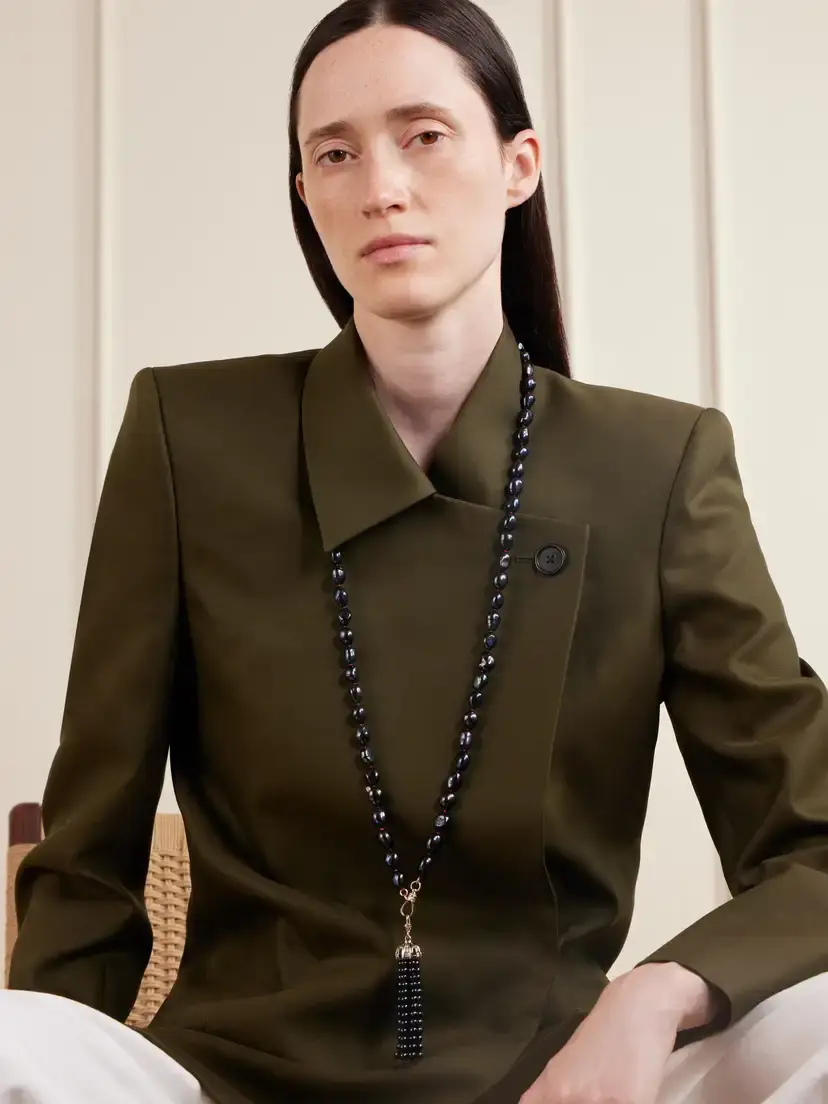 Lucy Delius 14-karat Gold, Diamonds And Pearl Beaded Necklace | Thumbnail 2 Lucy Delius 14-karat Gold, Diamonds And Pearl Beaded Necklace | Thumbnail 2