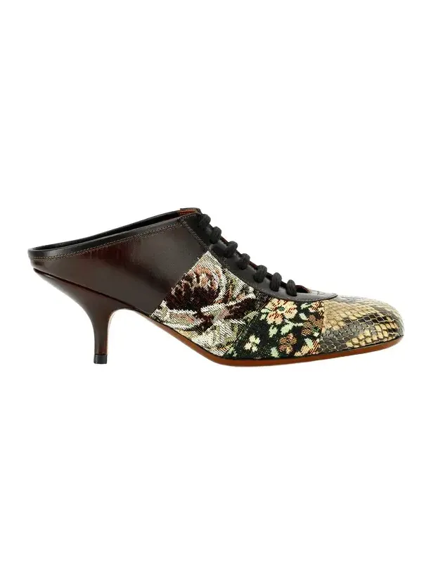 Snake-Printed Leather Mules Snake-Printed Leather Mules