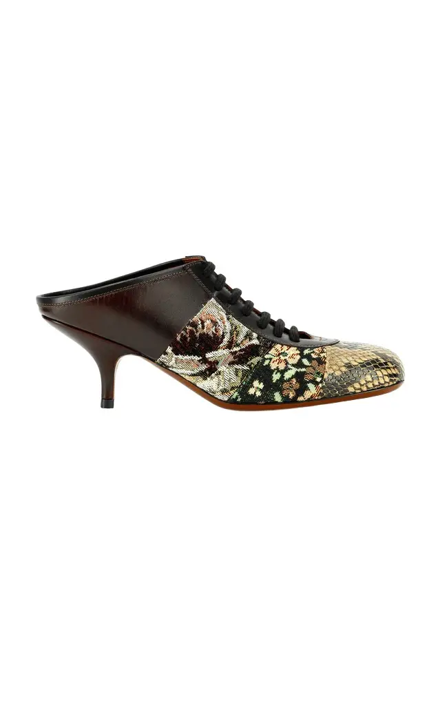 Snake-Printed Leather Mules Snake-Printed Leather Mules