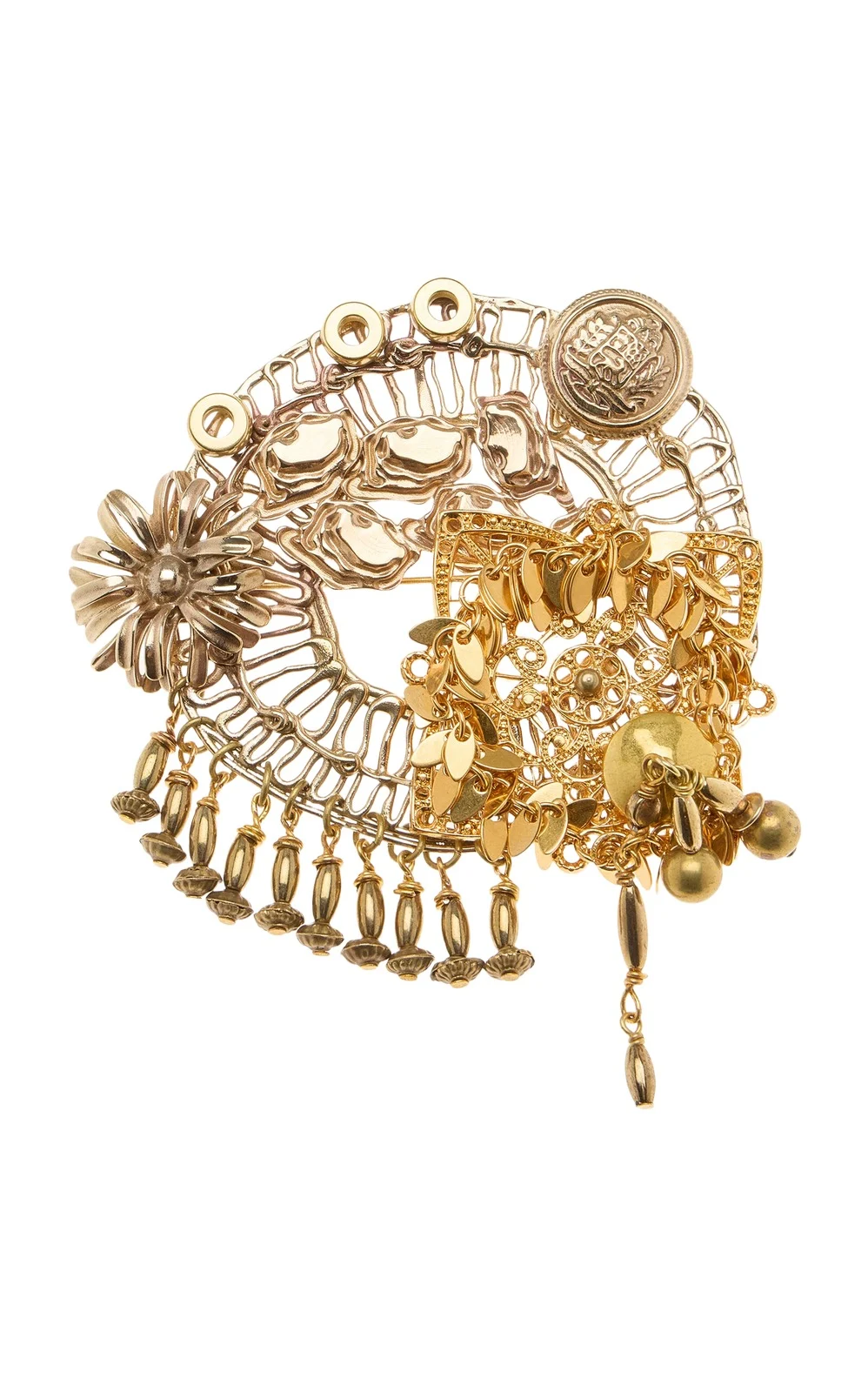 Dries Van Noten Aged Brass Pin Brooch