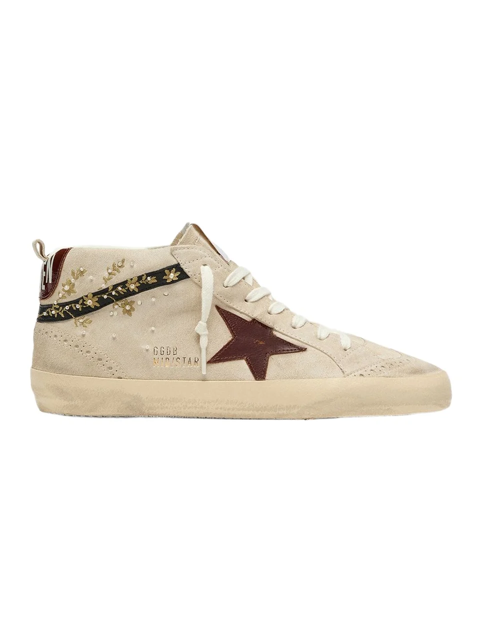 Golden Goose Mid Star Embellished Suede Sneakers
