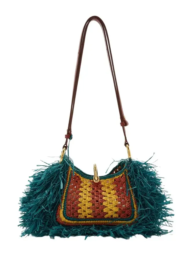 Rabanne Sac a Main Fringed Raffia Bag