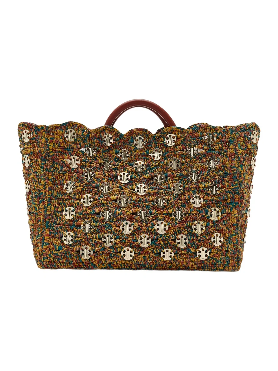 Embellished Raffia Tote Bag Embellished Raffia Tote Bag